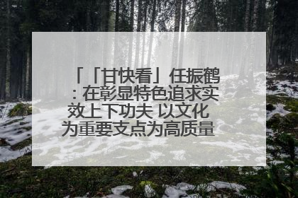 「甘快看」任振鹤：在彰显特色追求实效上下功夫 以文化为重要支点为高质量发展增添动能