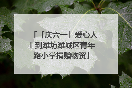 「庆六一」爱心人士到潍坊潍城区青年路小学捐赠物资