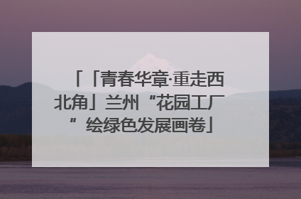 「青春华章·重走西北角」兰州“花园工厂”绘绿色发展画卷