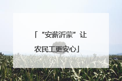 “安薪沂蒙”让农民工更安心