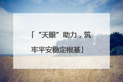 “天眼”助力，筑牢平安稳定根基