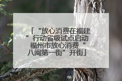 “放心消费在福建”行动省级试点启动 福州市放心消费“八闽第一街”开街