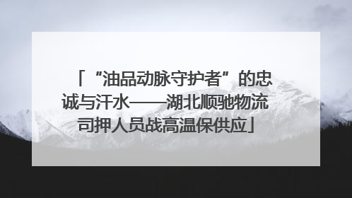 “油品动脉守护者”的忠诚与汗水——湖北顺驰物流司押人员战高温保供应