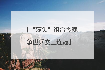 “莎头”组合今晚争世乒赛三连冠