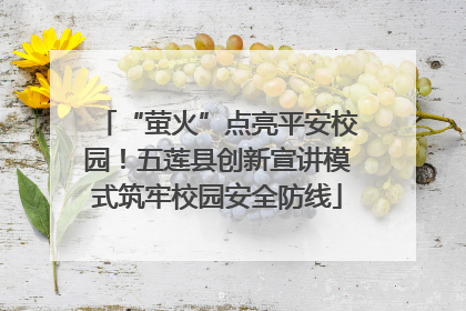 “萤火”点亮平安校园！五莲县创新宣讲模式筑牢校园安全防线