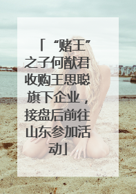 “赌王”之子何猷君收购王思聪旗下企业，接盘后前往山东参加活动