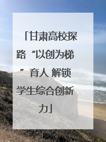 甘肃高校探路“以创为梯”育人 解锁学生综合创新力