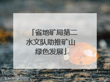 省地矿局第二水文队助推矿山绿色发展