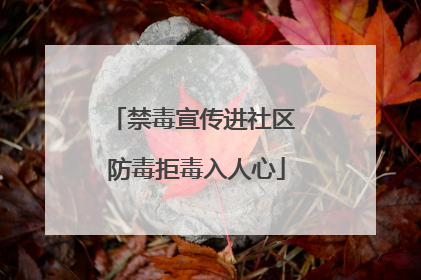 禁毒宣传进社区 防毒拒毒入人心