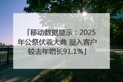 移动数据显示：2025年公祭伏羲大典 漫入客户较去年增长91.1%