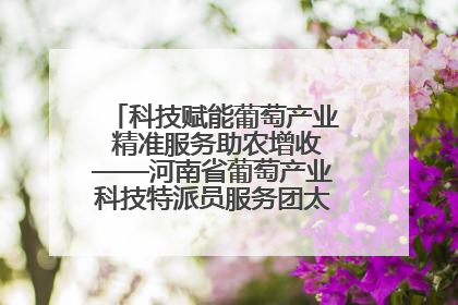科技赋能葡萄产业 精准服务助农增收——河南省葡萄产业科技特派员服务团太康县科技服务纪实