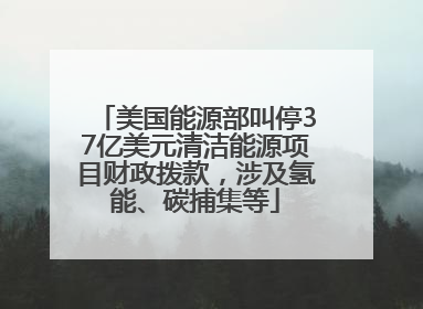 美国能源部叫停37亿美元清洁能源项目财政拨款，涉及氢能、碳捕集等