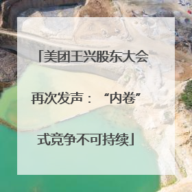 美团王兴股东大会再次发声：“内卷”式竞争不可持续