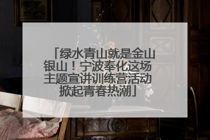 绿水青山就是金山银山！宁波奉化这场主题宣讲训练营活动掀起青春热潮