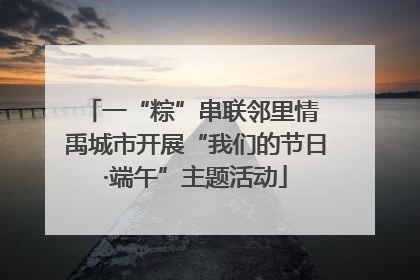 一“粽”串联邻里情 禹城市开展“我们的节日·端午”主题活动