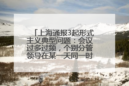 上海通报3起形式主义典型问题：会议过多过频，个别分管领导在某一天同一时段需参加3个会议