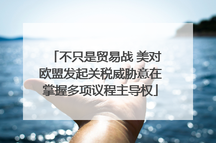 不只是贸易战 美对欧盟发起关税威胁意在掌握多项议程主导权