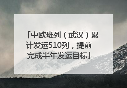 中欧班列（武汉）累计发运510列，提前完成半年发运目标