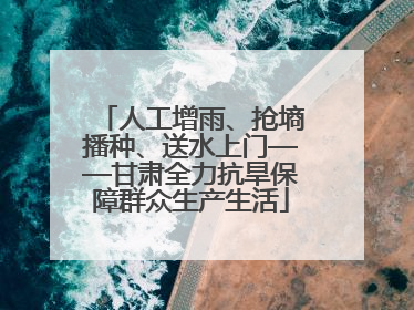人工增雨、抢墒播种、送水上门——甘肃全力抗旱保障群众生产生活