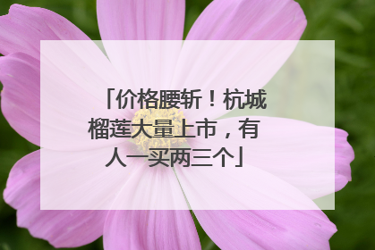 价格腰斩！杭城榴莲大量上市，有人一买两三个