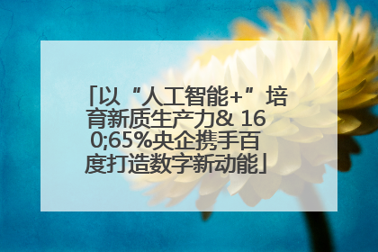 以“人工智能+”培育新质生产力& 160;65%央企携手百度打造数字新动能