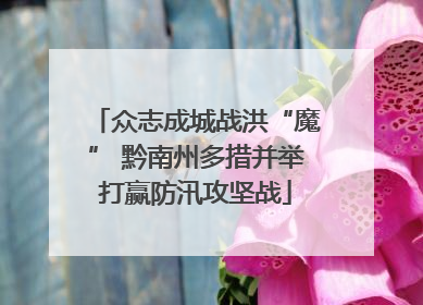 众志成城战洪“魔” 黔南州多措并举打赢防汛攻坚战