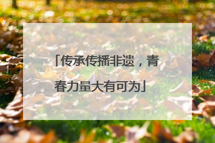 传承传播非遗，青春力量大有可为