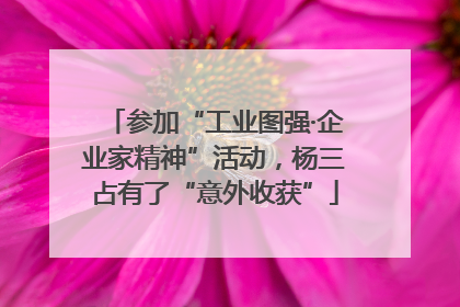 参加“工业图强·企业家精神”活动，杨三占有了“意外收获”