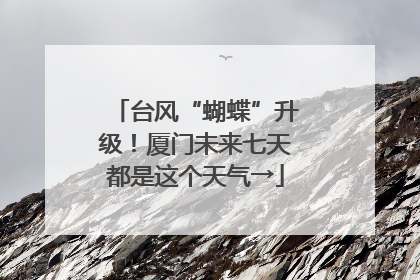 台风“蝴蝶”升级！厦门未来七天都是这个天气→