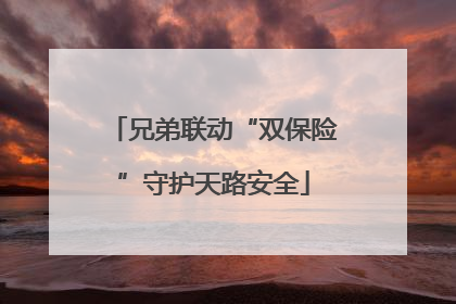 兄弟联动“双保险”守护天路安全