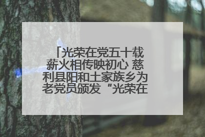 光荣在党五十载 薪火相传映初心 慈利县阳和土家族乡为老党员颁发“光荣在党50年”纪念章