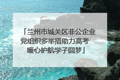 兰州市城关区非公企业党组织多举措助力高考 暖心护航学子圆梦