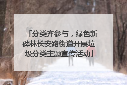 分类齐参与，绿色新碑林长安路街道开展垃圾分类主题宣传活动