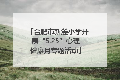 合肥市新麓小学开展“5.25”心理健康月专题活动