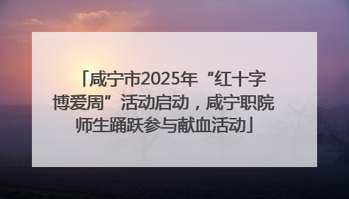 咸宁市2025年“红十字博爱周”活动启动，咸宁职院师生踊跃参与献血活动