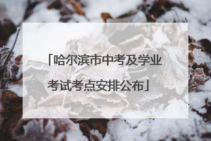 哈尔滨市中考及学业考试考点安排公布