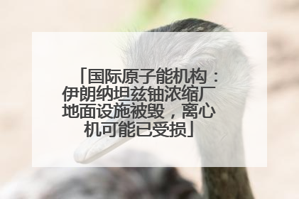 国际原子能机构：伊朗纳坦兹铀浓缩厂地面设施被毁，离心机可能已受损