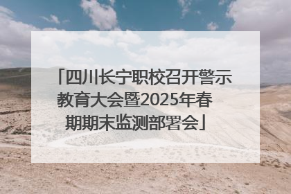 四川长宁职校召开警示教育大会暨2025年春期期末监测部署会