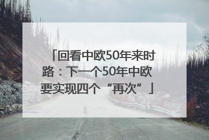 回看中欧50年来时路：下一个50年中欧要实现四个“再次”
