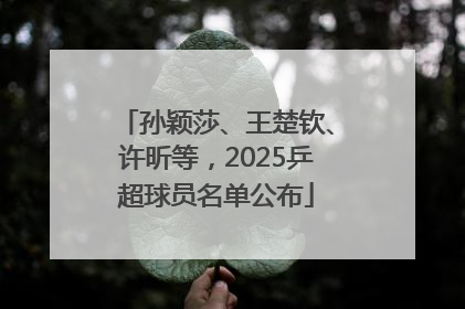 孙颖莎、王楚钦、许昕等，2025乒超球员名单公布