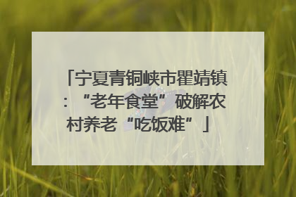 宁夏青铜峡市瞿靖镇：“老年食堂”破解农村养老“吃饭难”