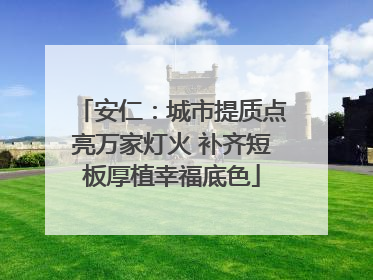 安仁：城市提质点亮万家灯火 补齐短板厚植幸福底色