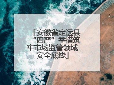 安徽省定远县“四严”举措筑牢市场监管领域安全底线