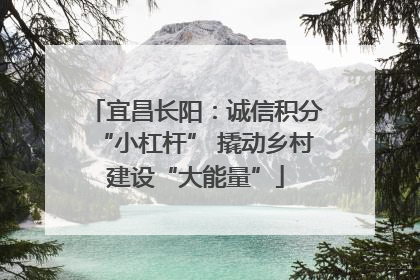 宜昌长阳：诚信积分“小杠杆” 撬动乡村建设“大能量”