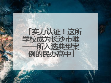 实力认证！这所学校成为长沙市唯一一所入选典型案例的民办高中