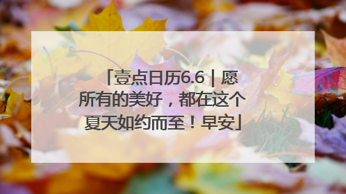 壹点日历6.6｜愿所有的美好，都在这个夏天如约而至！早安