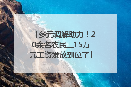 多元调解助力！20余名农民工15万元工资发放到位了