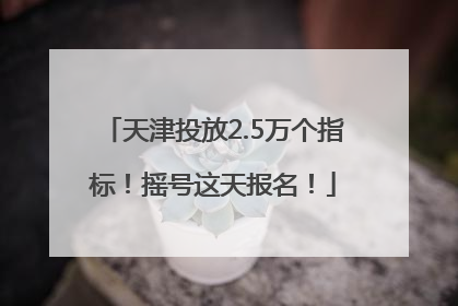 天津投放2.5万个指标！摇号这天报名！