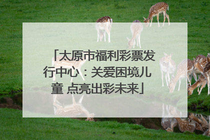 太原市福利彩票发行中心：关爱困境儿童 点亮出彩未来