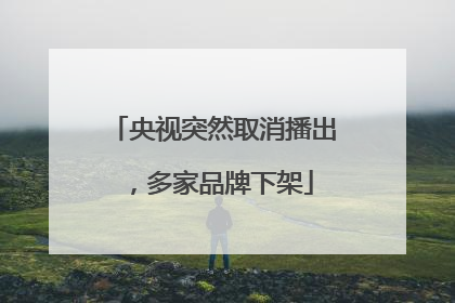 央视突然取消播出，多家品牌下架